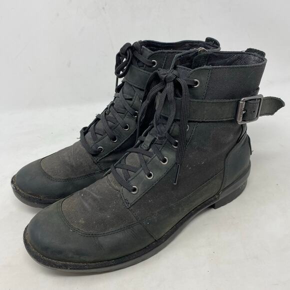 UGG Tulane Black Lace-up Waterproof Leather Womens Size 8.5 - Picture 1 of 8